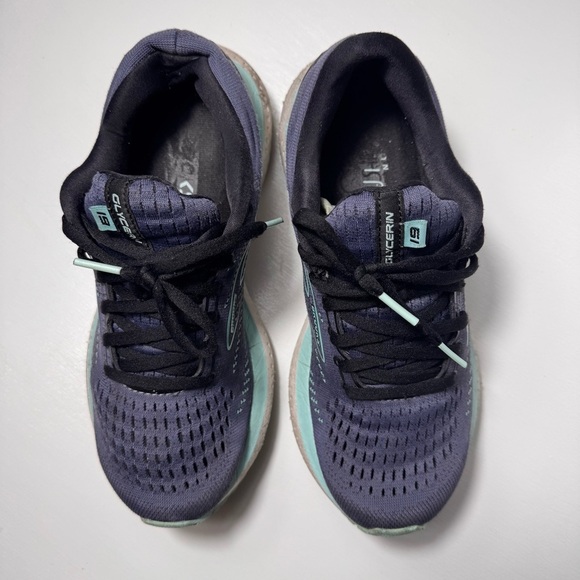 Brooks Glycerine 19 Womens Sz 9‎ Shoe Blue Mesh Running Walking Sneaker - Picture 2 of 6